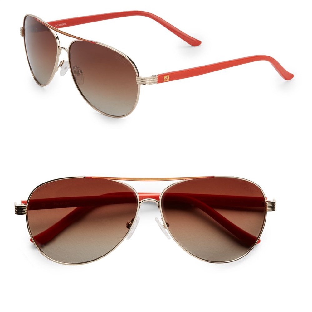 Sperry Gold/Grenadine Polarized Aviator Sunglasses
